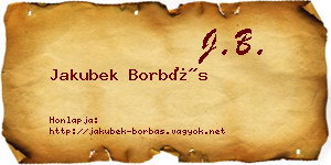 Jakubek Borbás névjegykártya
